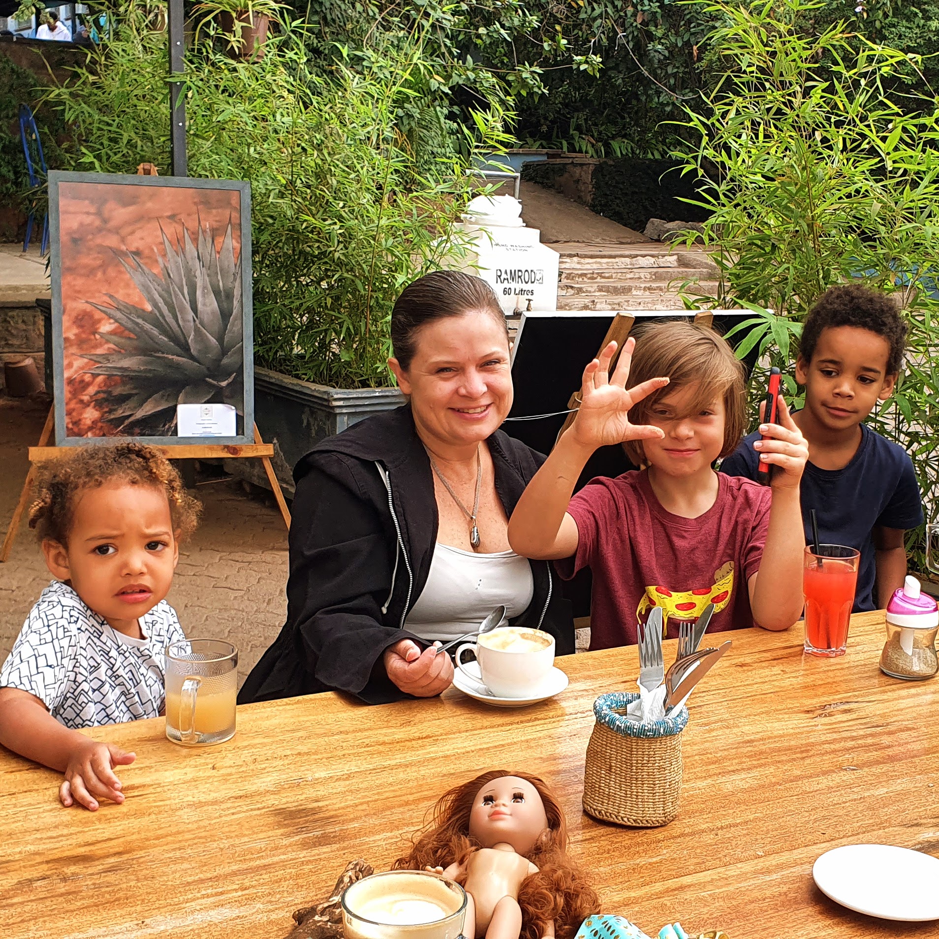 The Rugrats and Buddy were very ready for all the delicious food options Nairobi had to offer The Rugrats and Buddy were very ready for all the delicious food options Nairobi had to offer