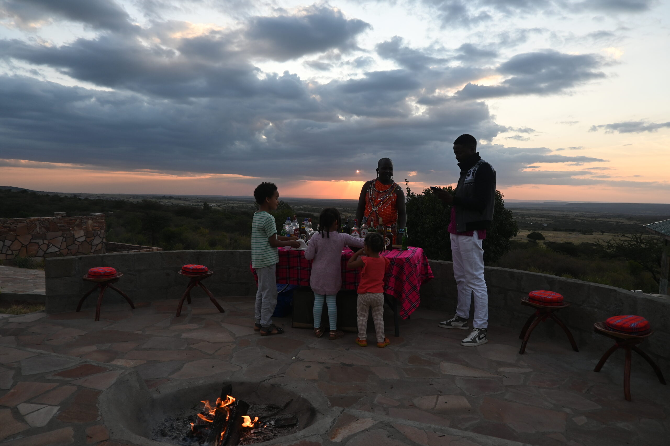 Snacks, drinks, and campfire as the sun set over the Masai Mara. Bliss. Snacks, drinks, and campfire as the sun set over the Masai Mara. Bliss.